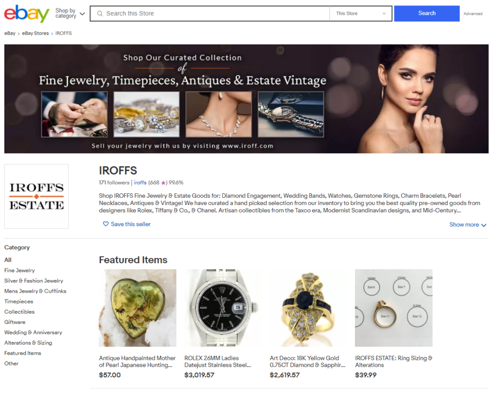 eBay UK storefront homepage